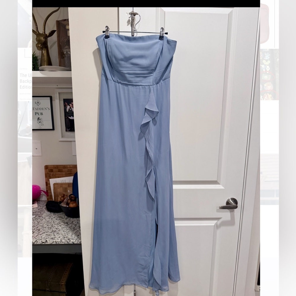 Birdie Grey Bridesmaid Dress in Dusty Blue Size Large